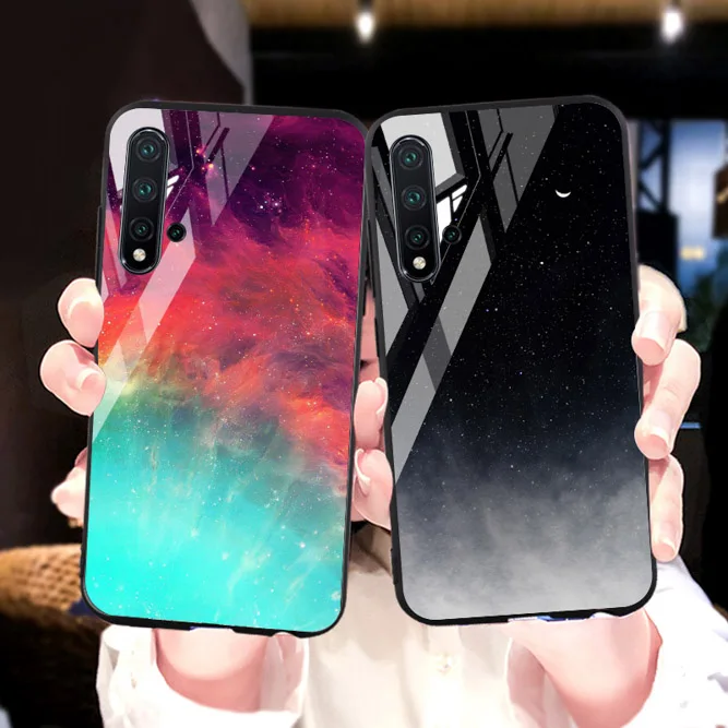 

Luxury Tempered Glass Case for Huawei P30 Pro P20 Lite Nova 5i 5 Pro Case Star Space Silicone Cover Huawei Honor 8X 8A 9 10 Lite
