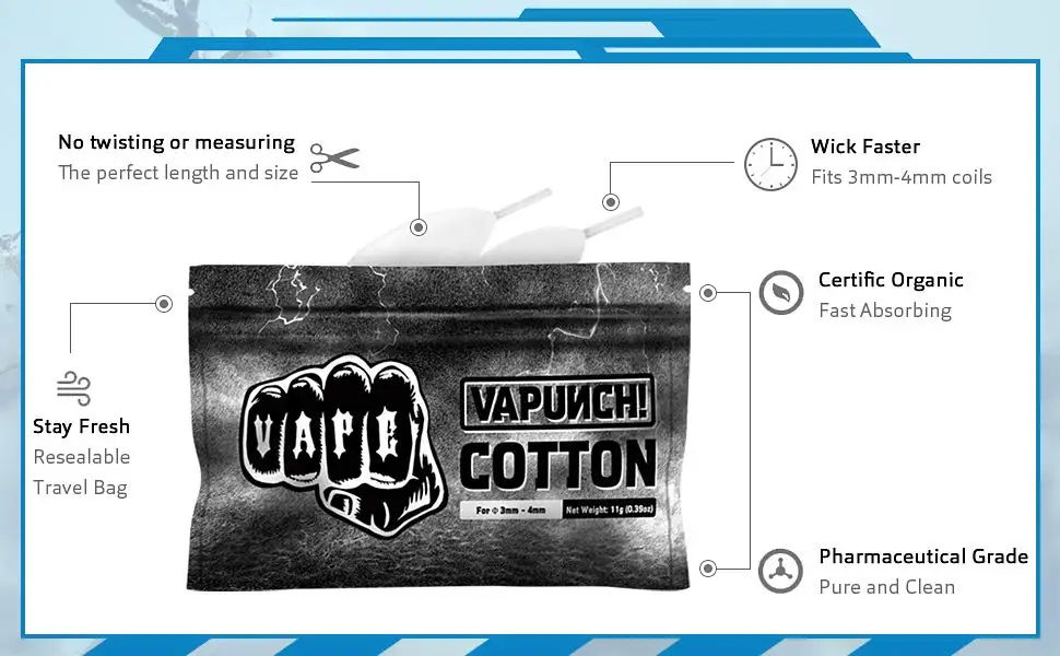 100 сумок электронная сигарета Vape хлопок для Wotofo атомайзер RDA RTA бак нагревательная