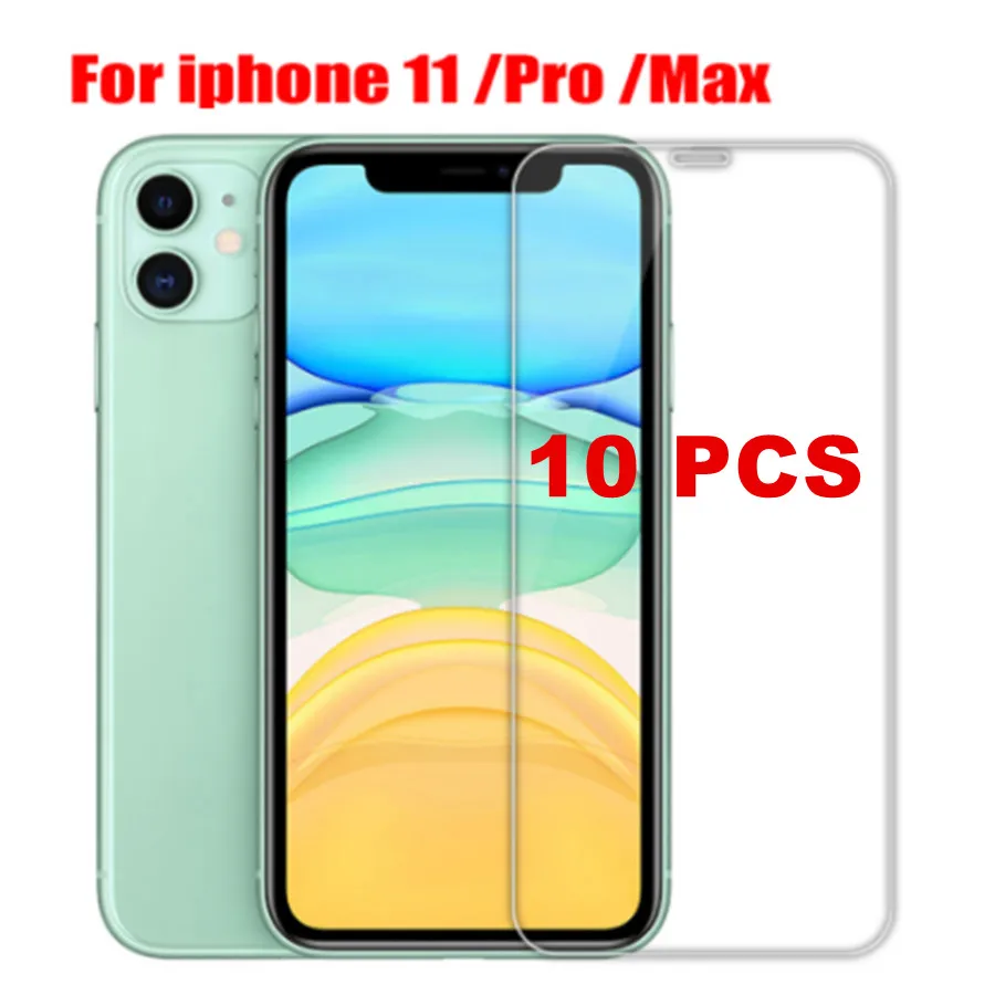 10 шт. закаленное стекло для iPhone 11pro xr xs Max 6 6s 7 8 Plus 5 5c 5S Защитная пленка экрана 11 Pro