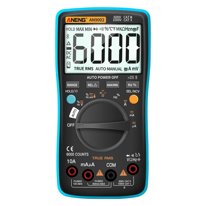 

Digital True RMS 6000 Counts Bluetooth Multimetro AC/DC Current Voltage Tester Professional Auto-Range Multimeter