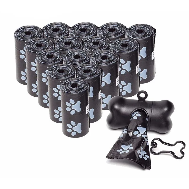 10 рулонов биоразлагаемых мешков для уборки собак и 1 шт. диспенсер костей
