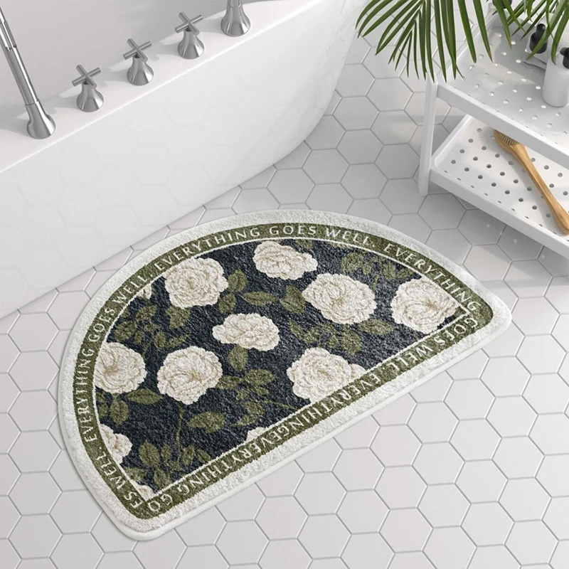 flocking bath mat anti slip absorbent bathroom carpet strong water absorption floor area rugs for shower room home door mats free global shipping