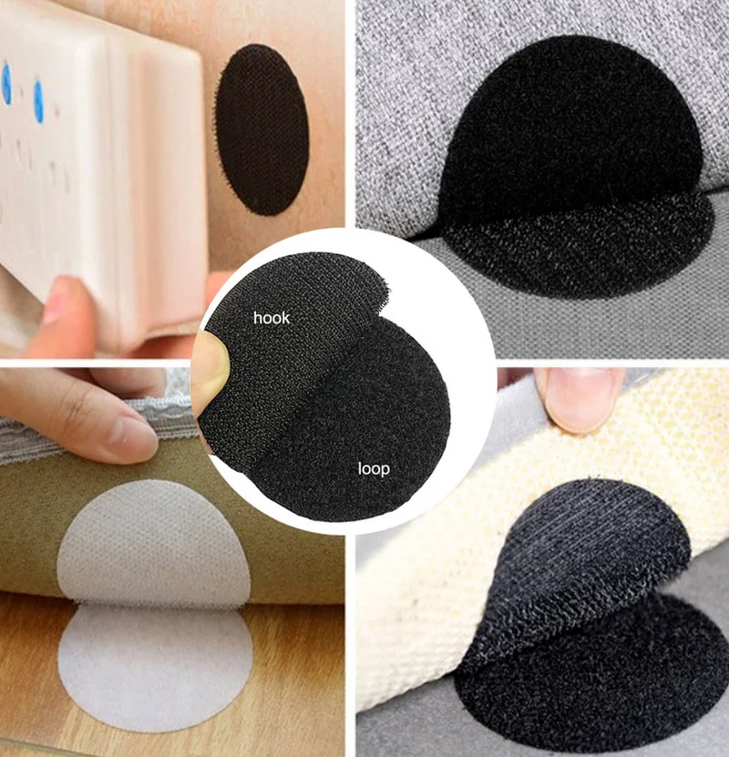 

5pcs Non-Slip Bed Sheet Sofa Fix Clip Floor Rug Carpet Mat Gripper Adhesive Fastener Household Antiskid Sticker Hooks and Loops