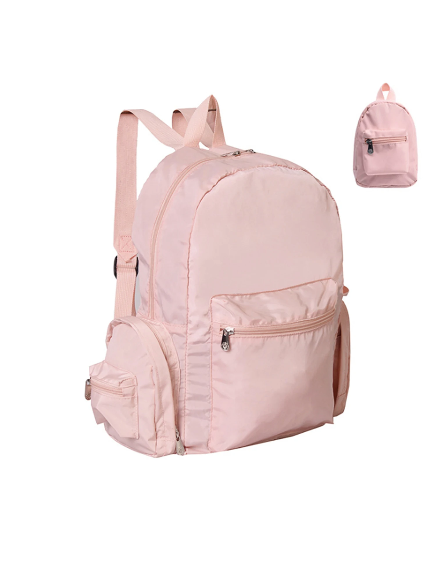 

2020 Unisex Solid Color Nylon Outdoor Backpacks Ultra Lightweight Foldable Daypack Large Capacity Travelling Camping Satchel