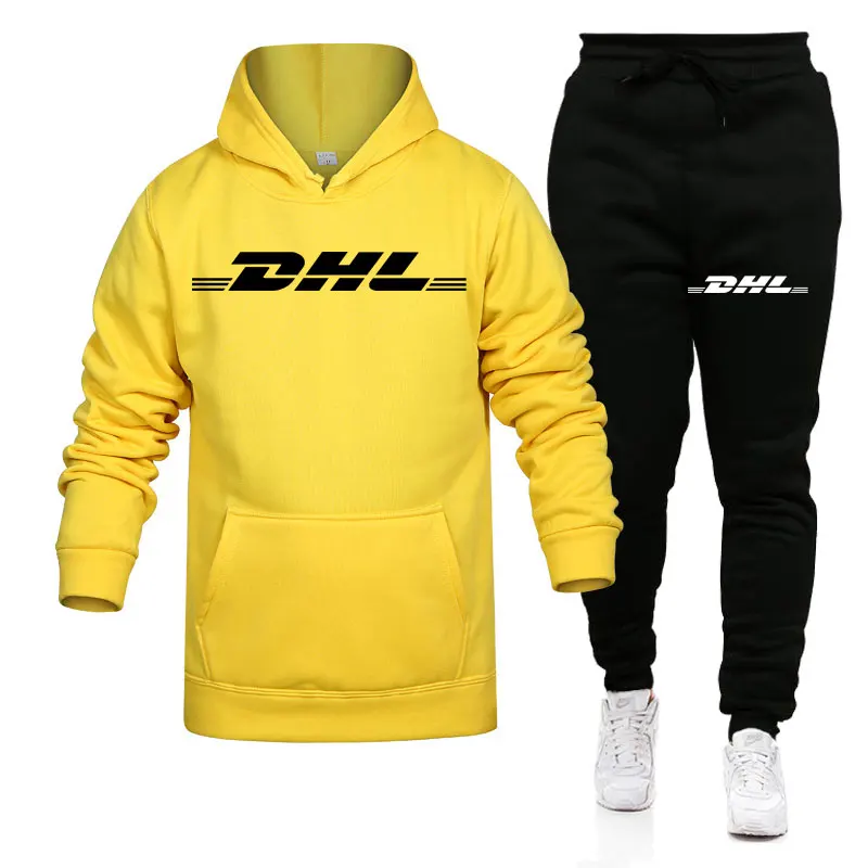 

2020 Winter Men's Long-Sleeve Printed Tracksuit Fashion Casual Jogging Hoodie + Casual Pants Two-Piece Set