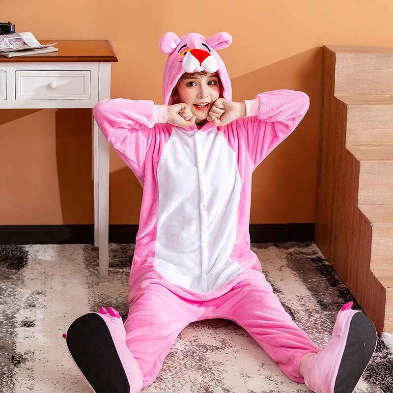 Розовая пантера кигуруми женские Комбинезоны для взрослых пижамы с животными