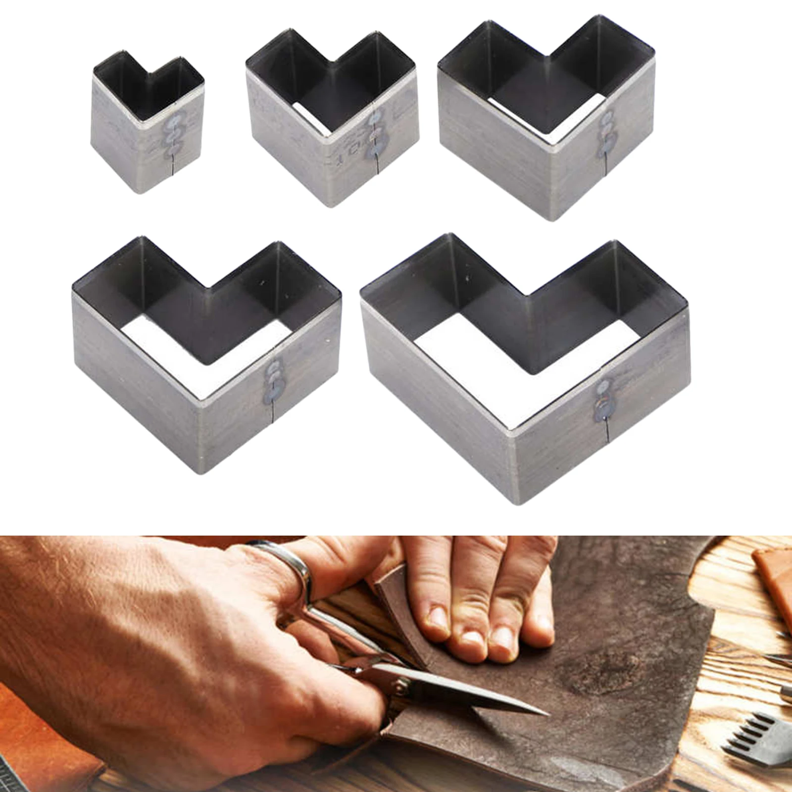 Buy 5Pcs Heart Leather Hole Hollow Punch Cutter Tool Craft Set DIY for Handmade Leathercraft Jewelry Making on