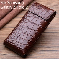 luxury genuine leather case for samsung galaxy z fold 2 5g cases hold phone book cover bags for samsung galaxy z flip
