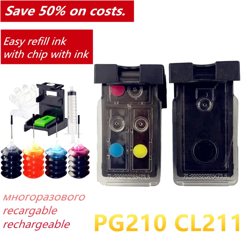 PG210 CL211 Refillable Ink Cartridge for Canon Printer PIXMA MP480 MP490 MP495 MX320 MX330 MX340 MX350 MX410 America Popular | Компьютеры