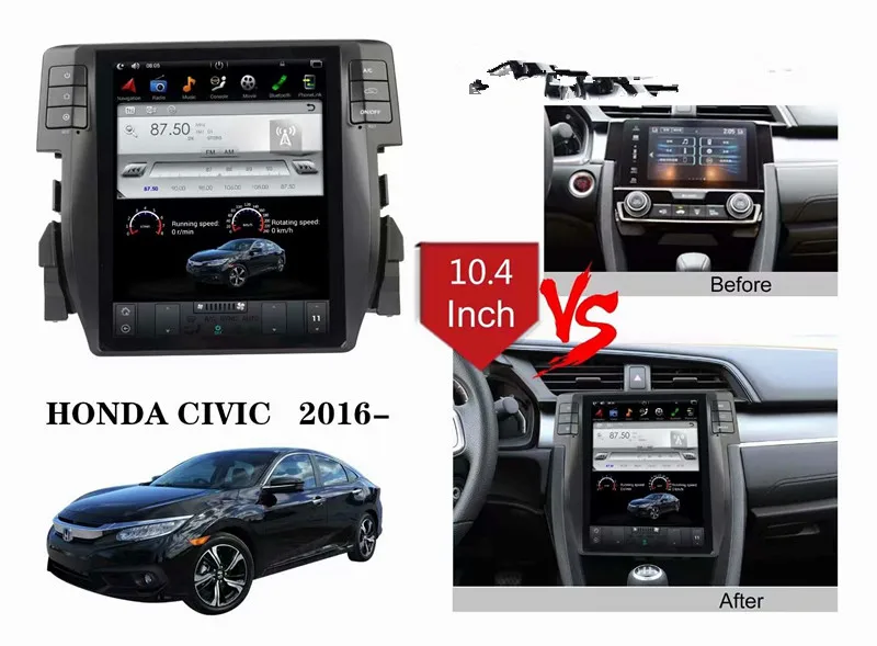 Автомобильная Мультимедийная система CHOGATH вертикальный экран 10 4 дюйма Android 7 1 2 + 32