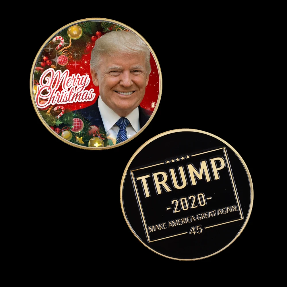 Красивые блестящие золотые монеты Американский 45th президент Дональд с