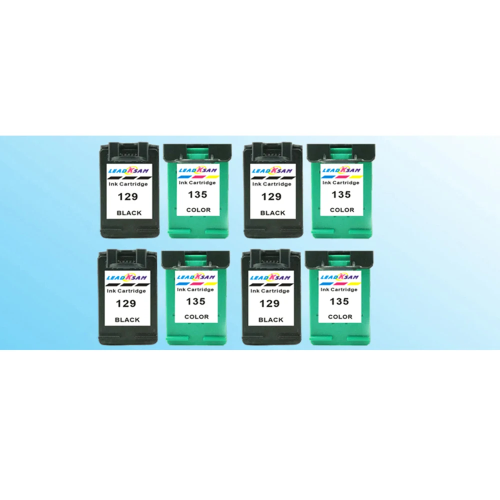 4 комплекта/8 шт. совместимый для hp129 135 чернильные картриджи 129 с чернилами hp Deskjet