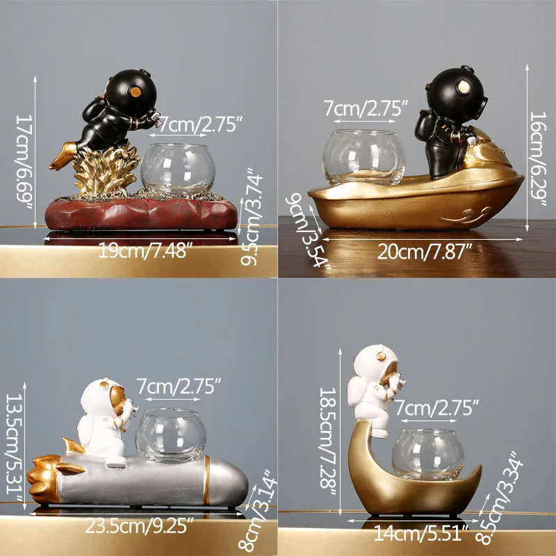 

Strongwell Nordic Astronaut Flower Pots Glass Hydroponics Miniature Model Decoration Ornaments Creative Desktop Furnishings Gift