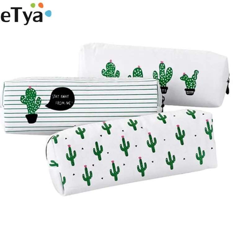 ETya, женская сумка для макияжа, Брезентовая, на молнии, косметичка для путешествий, косметичка, косметичка, органайзер, студенческие пеналы