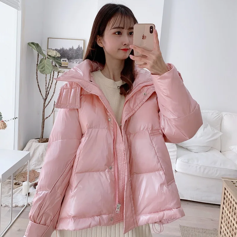 Fitaylor/зимняя короткая куртка с капюшоном для женщин 90% белого утиного пуха