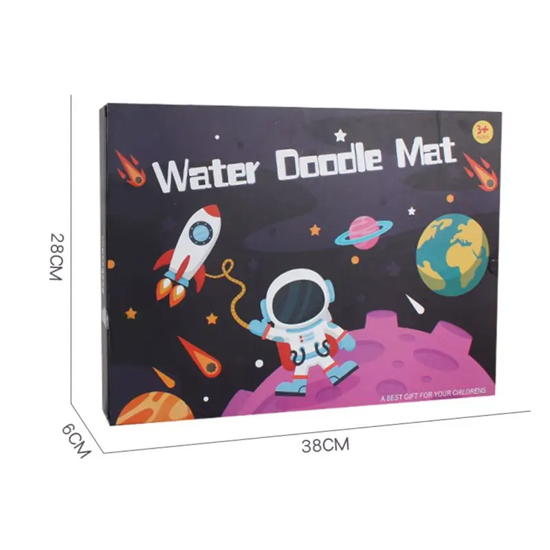

Space Doodle Mat - Large Size 43" X 27" of Water Drawing Mat for Kids with 2 Magic Water Pens 22 Molds, Kids Educational Toy Gi