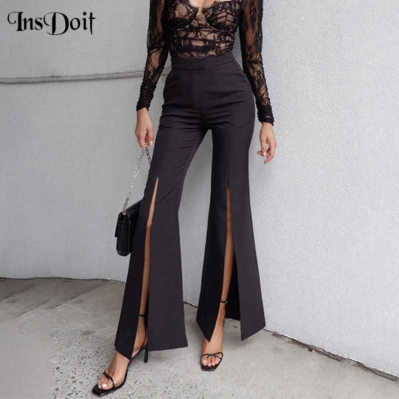 Брюки InsDoit женские с завышенной талией готические пикантные уличные штаны