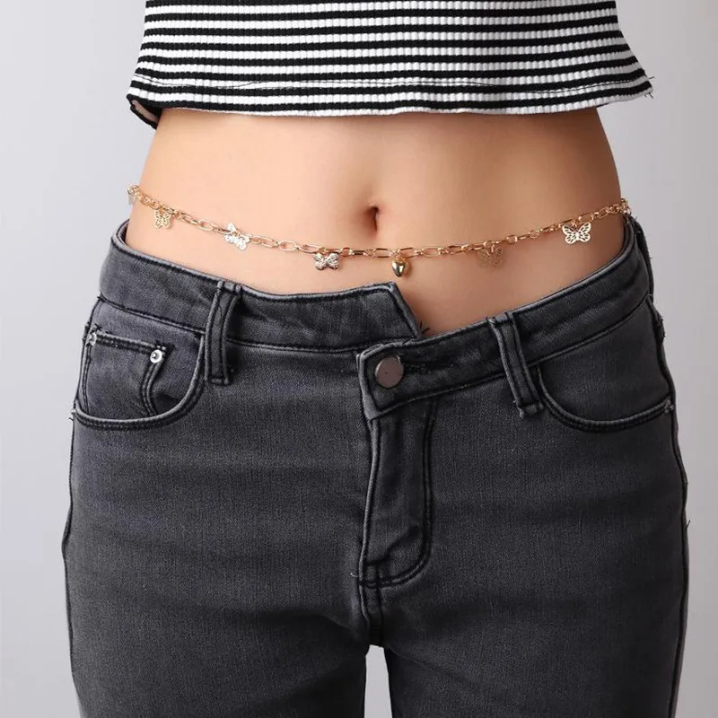 Женская цепочка на талию с бусинами бабочками винтажная пляжная подвесками в