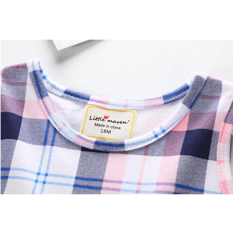 Платье для девочек летнее Тканое классическое клетчатое на возраст 1-6 лет |