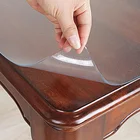 Защитный коврик из ПВХ 1,0 мм, мягкая скатерть, водонепроницаемый прозрачный защитный коврик для стола, скатерть для журнального столика в гостиной