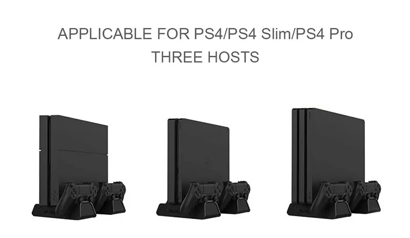 Вентилятор охлаждения для PS4/PS4 Slim/PS4 PRO консоль вертикальная подставка двойной контроллер зарядное устройство зарядная станция для SONY Playstation 4
