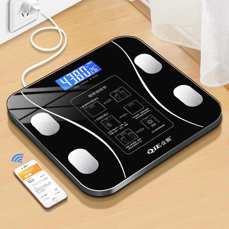 

Умные весы для жира, перезаряжаемые через USB цифровые весы, анализатор состава тела, которые можно подключить к Bluetooth