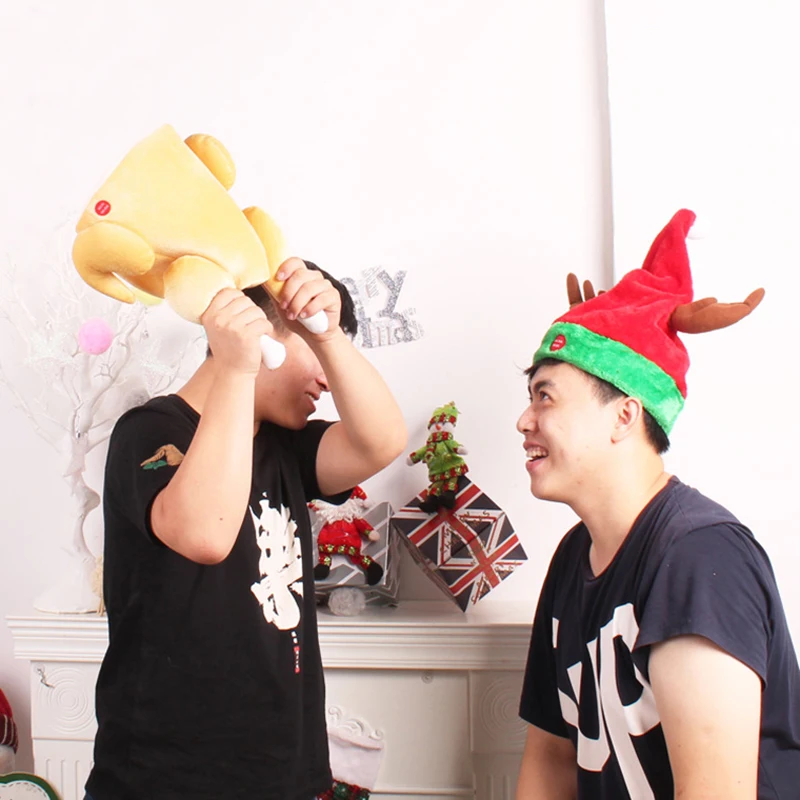 Рождественская электрическая шапка с ушами индейки/оленя игрушка подарок