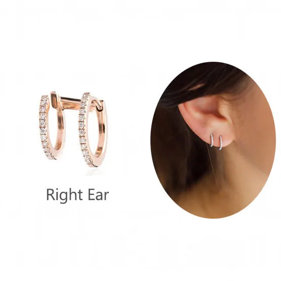 1PCS Rose Gold Right Moonmory модные серьги-кольца для женщин 925 пробы опал в серебряной оправе Huggies Серьги-кольца для женщин серьга со змеями 16 цветов - Окраска металла: 1PCS Rose Gold Right