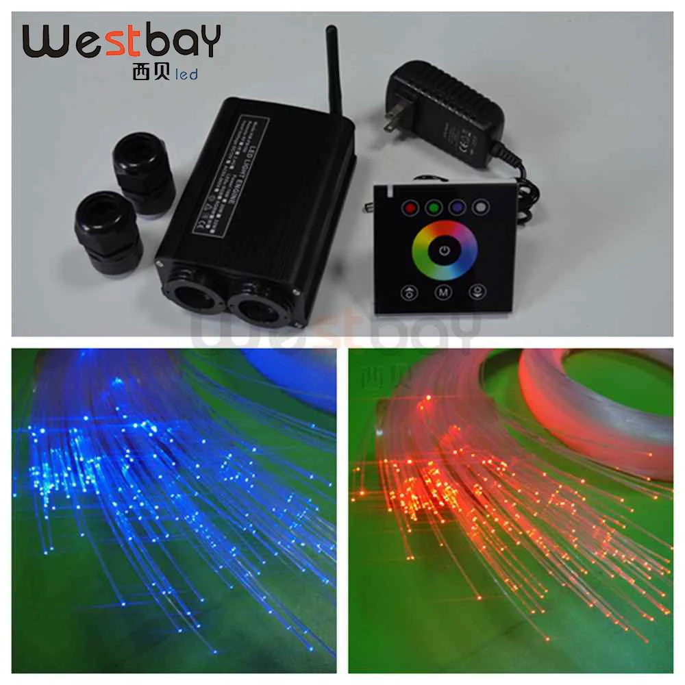 32 Вт RGBW Led оптическое волокно свет двигателя+ сенсорная панель контроллер+ 200 шт. 0,75 мм 3 метра оптическое волокно, DIY свет для звездного потолка
