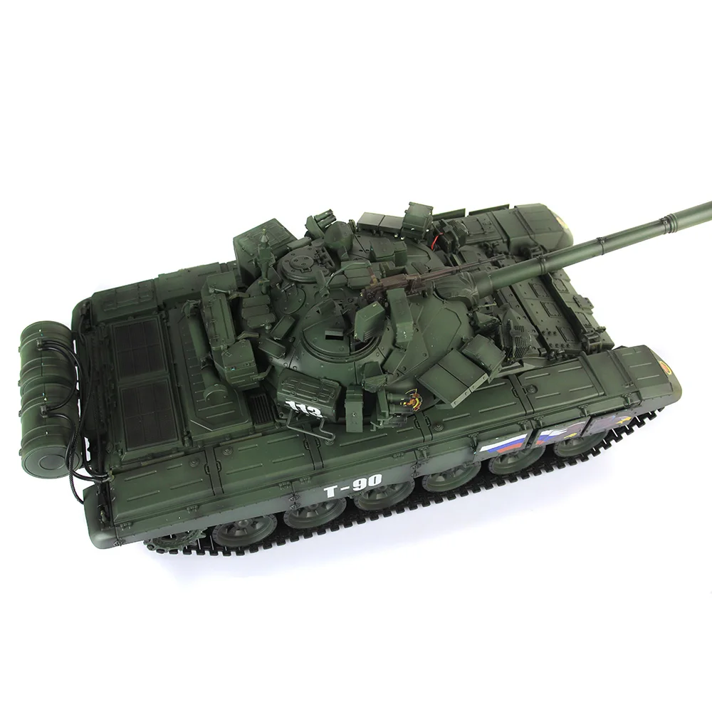 

US Stock Henglong 1/16 Green TK 6.0S Infrared Infrared battle T90 Customized RC Tank 3938 360 Rotation Turret Metal Wheels