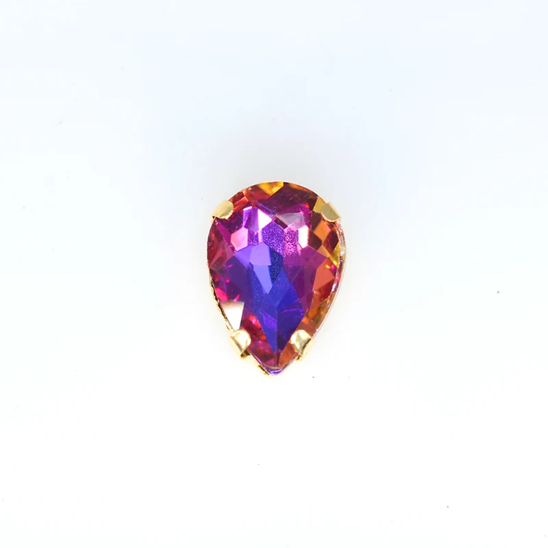 10x14 fuchsia flame 12p многоцветный цвет пламени плоское шитье стекло, кристалл, камень пришить стразы драгоценности Позолоченные Кнопки DIY аксессуары для одежды - Цвет: 10x14 fuchsia flame