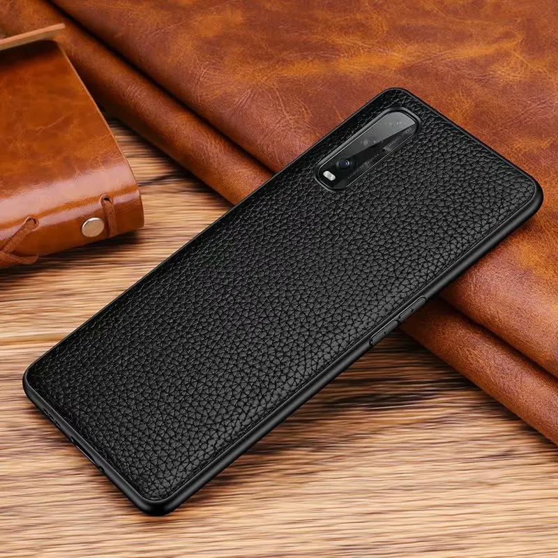 

Натуральная телячья кожа чехол для Oppo Find X2 Pro Чехол Funda мягкая отделкой из натуральной кожи Litchi из натуральной кожи чехол для Oppo Find X2 Pro задняя...
