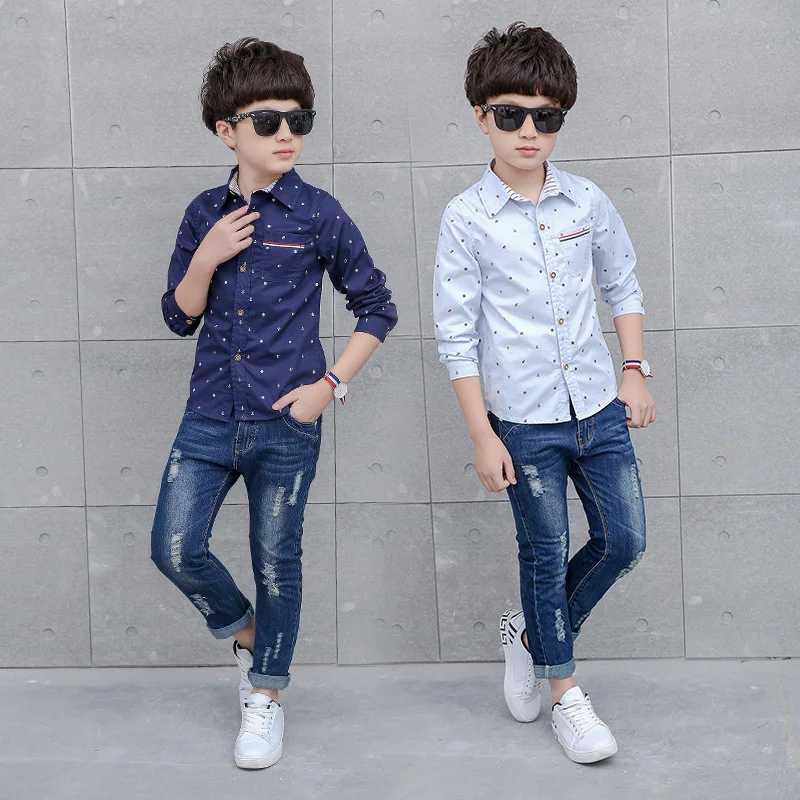 Рубашка утепленная для мальчиков хлопковая Повседневная с длинным рукавом в