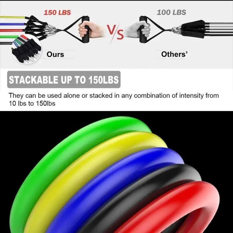 

Resistance Band Set 11-piece Tension Band Set Up To 150 Pounds Resistance Set Resistance Bands Portable Fitness Equipment