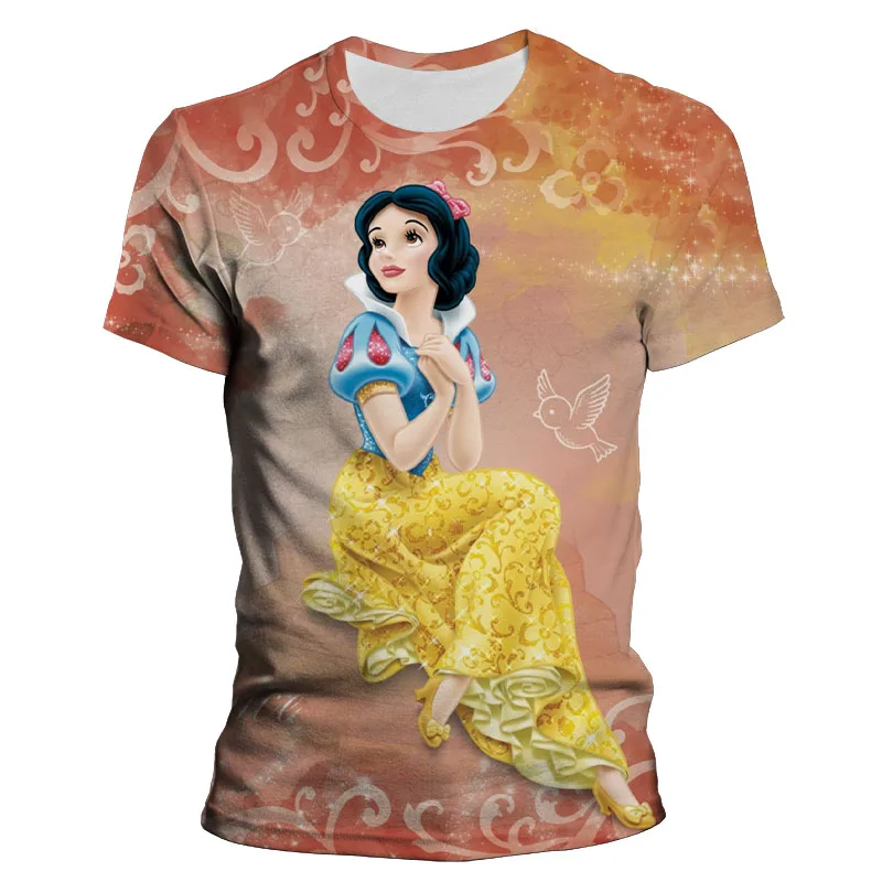 

Disney Cartoon Snow White and the Seven Dwarfs T-shirt Summer Casual Oversized Men Ladies Top Short Sleeve Boy Girl Kids T-shirt