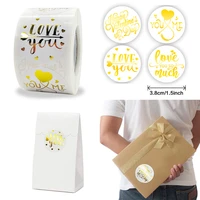 500pcsroll gold valentines day love stickers multi style 3 8cm label shop gift wrapping diy decoration stickers