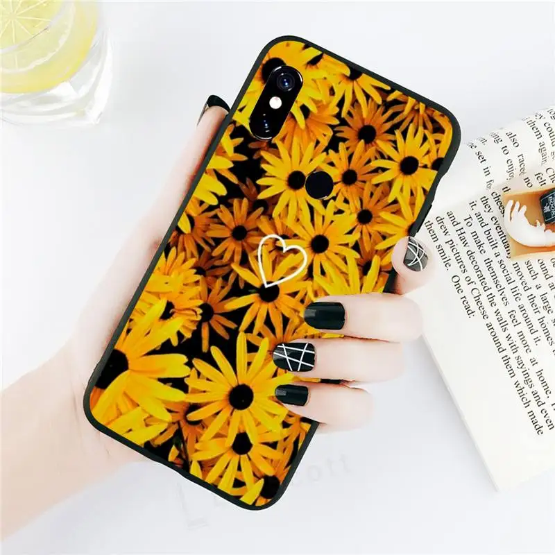 

Yellow Sunflower Flower art Phone Case For Xiaomi Redmi note 7 8 9 t k30 max3 9 s 10 pro lite