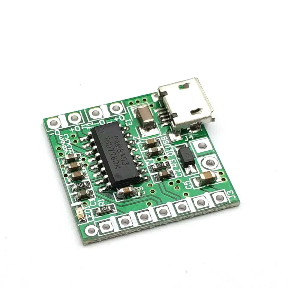 Миниатюрная Плата USB усилителя мощности PAM8403 постоянный ток 5 В класс D 2x3 Вт плата