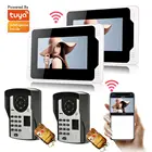 Видеодомофон Tuya, 7 дюймов, 1080P, отпечаток пальца, Wi-Fi