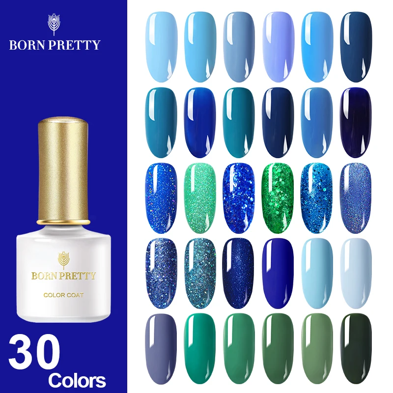 От BORN PRETTY 60 Цвет s Blue Series гель лак для ногтей Гель био Гели Soak Off УФ Лаки полу transparen