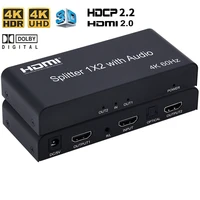 4k hdmi splitter with audio out hdr 4k 60hz hdmi 2 0 splitter 1 in 2 outtoslink audiostereo audio for ps5 ps4 pro apple tv