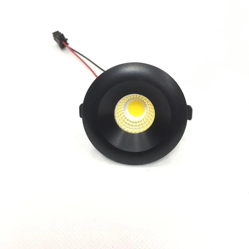 1 шт./лот черные светодиодные cabinet light 3 Вт cob светильники 48 мм Диаметр AC85 265V мини под