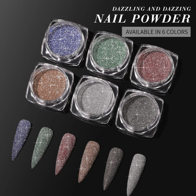 

Kawaii Shiny Golden Acrylic Powder Clear Carving Crystal Polymer 3D Nail Art Crystal Powders