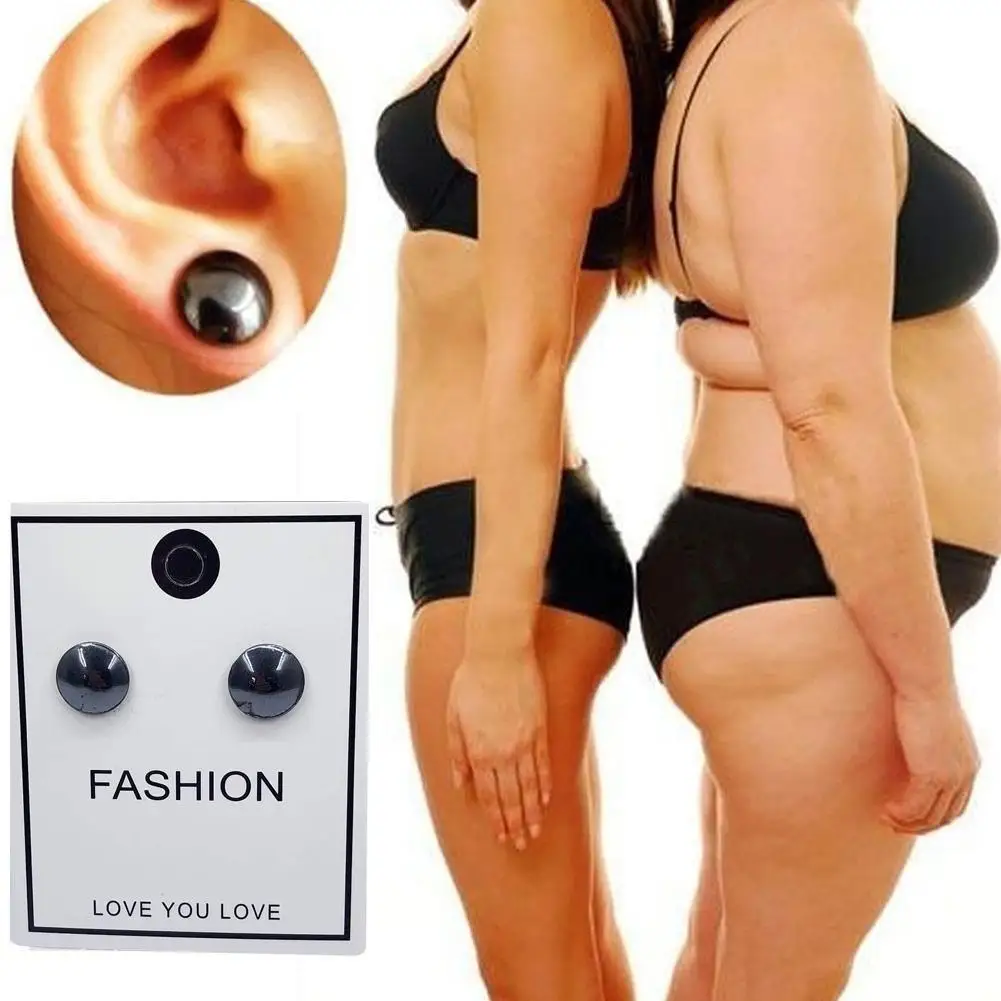 

Fashion Women Men Punk Color Black Magnet Steel Magnet Stone Earless Round Magnet Stud Earrings Jewelry