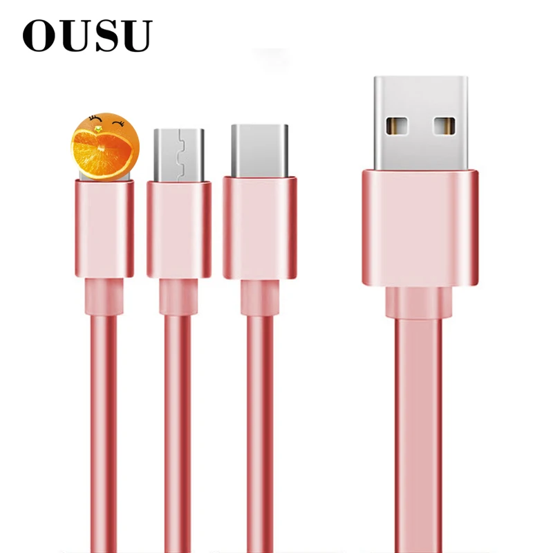 Кабель для зарядки OUSU 3 в 1 xiaomi redmi note 7 2.1A Быстрая зарядка Выдвижной USB Type C kabel samsung s8
