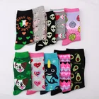 Модные Носки Happy, хлопковые мягкие, красивые, с изгибом, для мужчин, для женщин, для девушек, носки для искусства