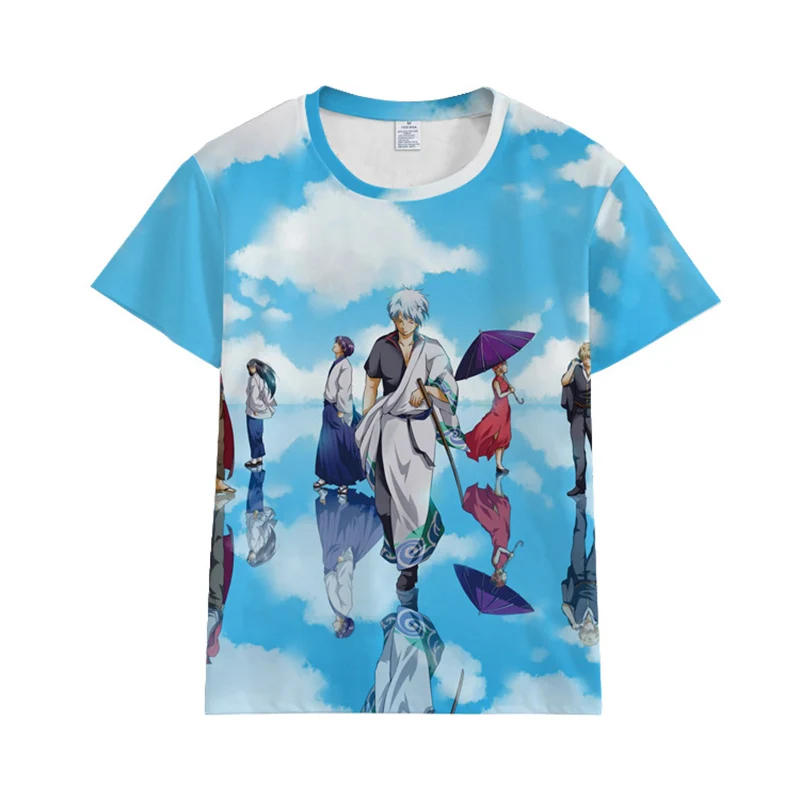 Футболка с 3D принтом аниме GINTAMA Sakata Gintoki Kagura Sadaharu костюм для косплея мужская и