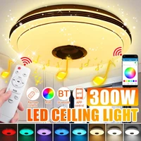 300w modern rgb dimmable music ceiling lamp remote app control led ceiling lights home bluetooth speaker lighting fixture 220v