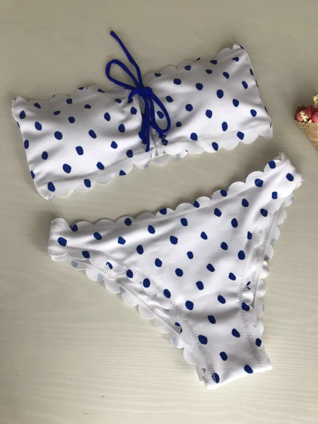 Мини-бикини сексуальный купальник раздельный в горошек принт стринги бикини