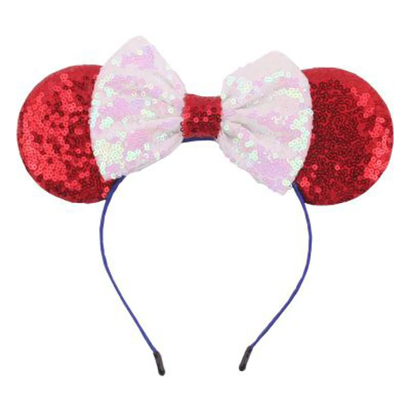 

Disney 1 шт., аксессуары для волос с Микки из мультфильма, повязка для волос с блестками и бантом, модные вечерние аксессуары для волос, повязка д...